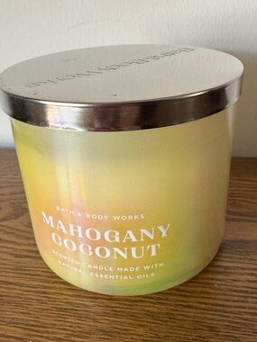 NEW Bath & Body Works Mahogany Coconut 3-Wick Candle 14.5oz